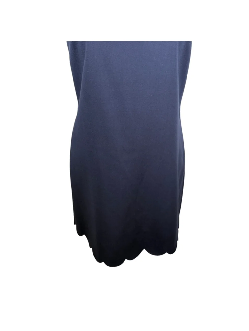 J. Crew Navy Blue Scalloped Sheath Dress Sleeveless Ponte Career Chic Size 6